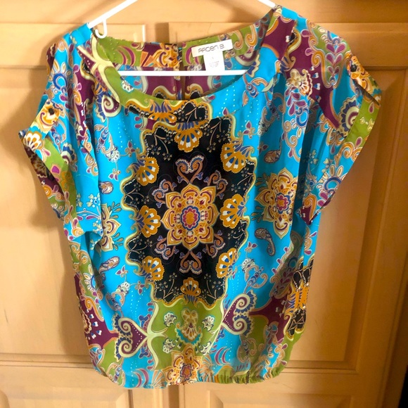 Arden B Tops - ARDEN B Colorful Southwest Print Blouse Top  Size S